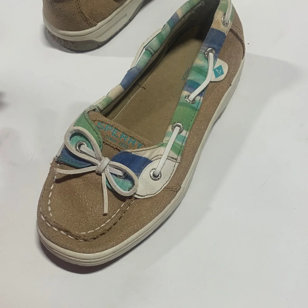 Tan and White Kids 3 Shoes Sperry‎ Angelfish Boat Shoes in Tan multi color 3314
